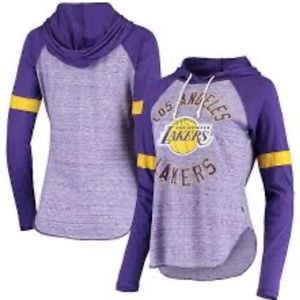 Women's Purple Hooded Raglan Long Sleeve Top